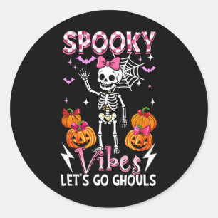 Gruselige lustige Vibes Halloween Ghule Süßer Skel Runder Aufkleber