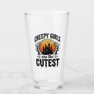 Gruselige Mädchen sind das süßeste Halloween-Vekto Glas
