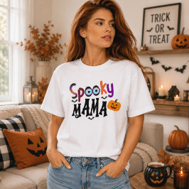 Gruselige Mama Augapfel-Kürbis Halloween-Typografi Tri-Blend Shirt