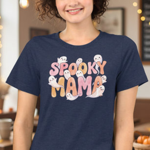 Gruselige Mama Süßer Geist Halloween Tri-Blend Shirt
