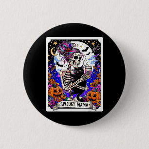 Gruselige Mama Tarot Karte Halloween Mama Totenkop Button