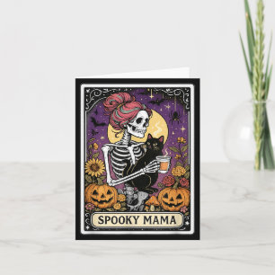 Gruselige Mama Tarotkarte für Halloween Totenkopf  Karte