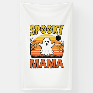 Gruselige Mama Vintage Geist Halloween-Shirt-Desig Banner