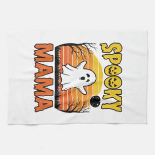 Gruselige Mama Vintage Geist Halloween-Shirt-Desig Geschirrtuch