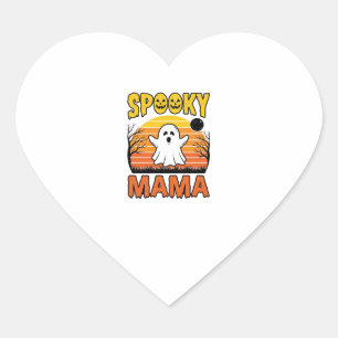 Gruselige Mama Vintage Geist Halloween-Shirt-Desig Herz-Aufkleber