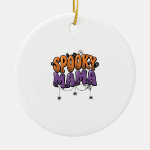Gruselige Mama Vintage Halloween Mama Shirt Design Keramik Ornament