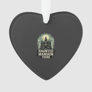 Gruselige Mansion-Touren Vintage-Halloween-Vektor Ornament