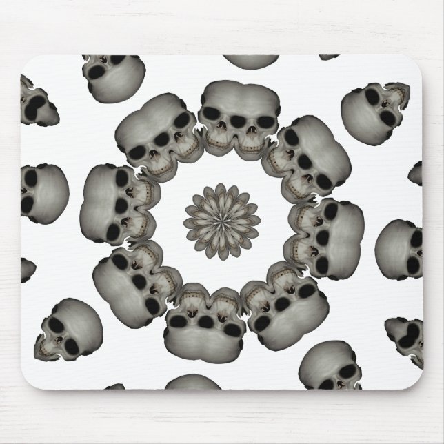 Gruselige menschliche Schädel-Mandala Mousepad (Vorne)