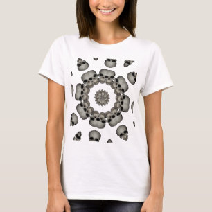 Gruselige menschliche Schädel-Mandala T-Shirt