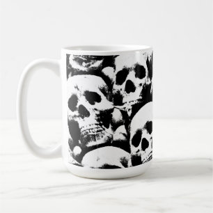 gruselige menschliche Schädelmuster Horror gotisch Kaffeetasse