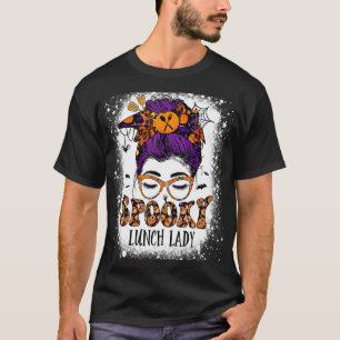 Gruselige Mittagessen-Dame Halloween Unordentliche T-Shirt