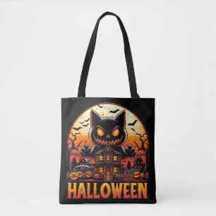 Gruselige Monsterkatze Spukhaus Halloween