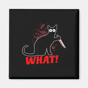 Gruselige mordende Katze mit Messer Katze was_ Hal Magnet
