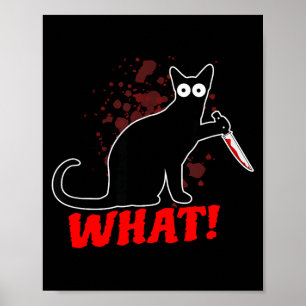 Gruselige mordende Katze mit Messer Katze was_ Hal Poster