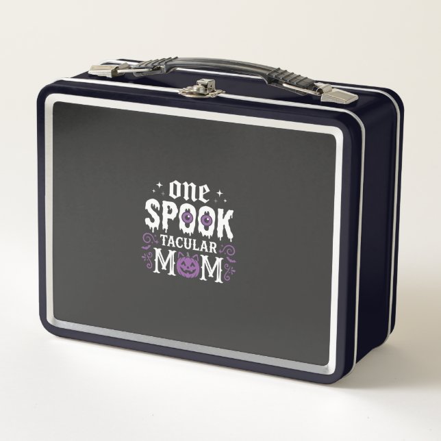 Gruselige Mutter Halloween Design_1 Metall Brotdose (Vorderseite)