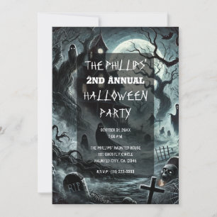 Gruselige Nacht Grusel-Haus Halloween-Party Einladung