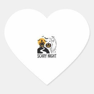 Gruselige Nacht Halloween Spukhaus Geist Design_1 Herz-Aufkleber
