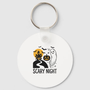 Gruselige Nacht Halloween Spukhaus Geist Design_1 Schlüsselanhänger