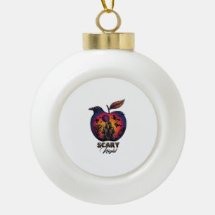 Gruselige Nacht Rabe Apfel Gruselige Verlassene Bu Keramik Kugel-Ornament