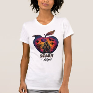 Gruselige Nacht Rabe Apfel Gruselige Verlassene Bu T-Shirt