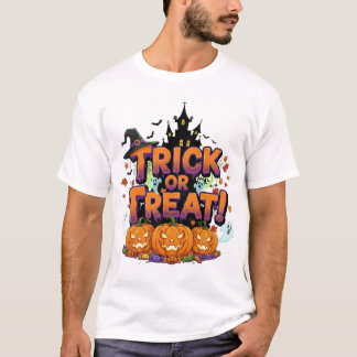 Gruselige Nacht - Vollmond-Schloss mit Hexenhut T-Shirt