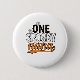 Gruselige Nana Halloween-Geist Vintage-Shirt-Desig Button