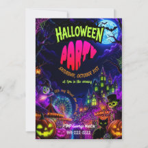 Gruselige Neon-Halloween-Party