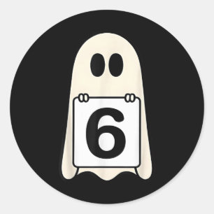 Gruselige Nummer 6 passende Halloween-Kostüm-Grupp Runder Aufkleber