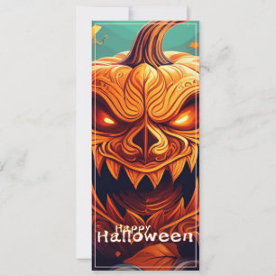 Gruselige orange Halloween-Kürbis mit Gesicht