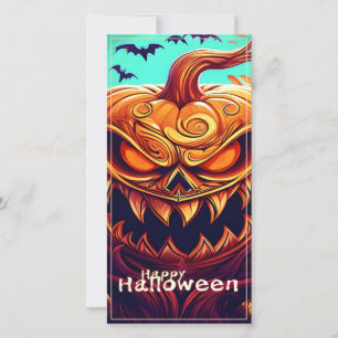 Gruselige orange Halloween-Kürbis mit Gesicht