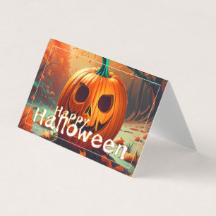 Gruselige orange Halloween-Kürbis mit Gesicht