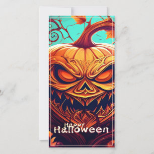 Gruselige orange Halloween-Kürbis mit Gesicht