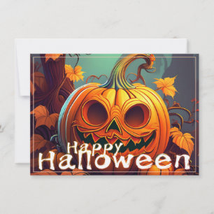 Gruselige orange Halloween-Kürbis mit Gesicht