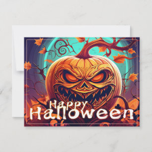 Gruselige orange Halloween-Kürbis mit Gesicht