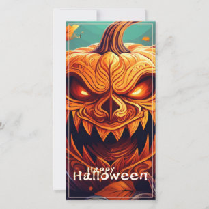 Gruselige orange Halloween-Kürbis mit Gesicht