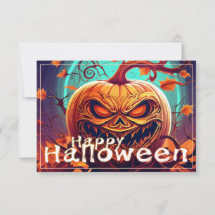 Gruselige orange Halloween-Kürbis mit Gesicht