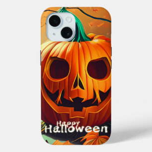Gruselige orange Halloween-Kürbis mit Gesicht Case-Mate iPhone Hülle