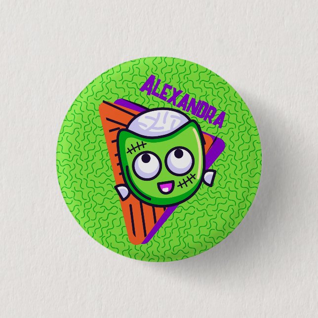 Gruselige personalisierte Zombie-Taste Button (Vorderseite)