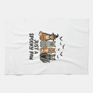 Gruselige Pfote Halloween Katzen Vintage-Shirt-Des Geschirrtuch