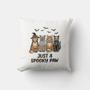 Gruselige Pfote Halloween Katzen Vintage-Shirt-Des Kissen