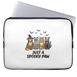 Gruselige Pfote Halloween Katzen Vintage-Shirt-Des Laptopschutzhülle