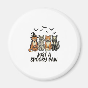Gruselige Pfote Halloween Katzen Vintage-Shirt-Des Magnet