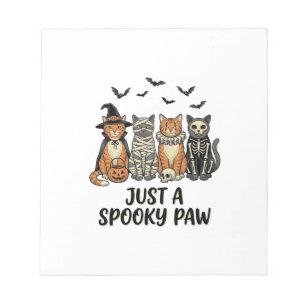 Gruselige Pfote Halloween Katzen Vintage-Shirt-Des Notizblock