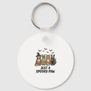 Gruselige Pfote Halloween Katzen Vintage-Shirt-Des Schlüsselanhänger