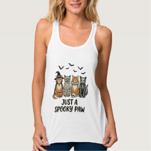 Gruselige Pfote Halloween Katzen Vintage-Shirt-Des Tank Top