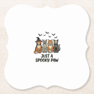 Gruselige Pfote Halloween Katzen Vintage-Shirt-Des Untersetzer