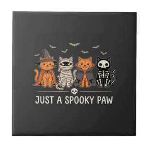 Gruselige Pfote Halloween-Katzenkostüm-Vektordesig Fliese