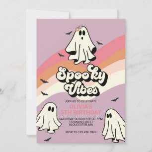 Gruselige Retro-Halloween-Geist-Geburtstagsstimmun Einladung