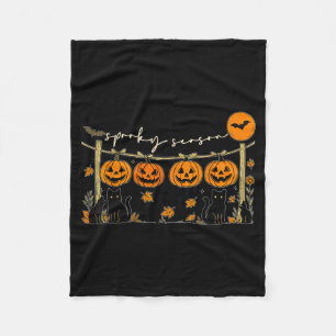 Gruselige Retro-Halloween-Saison schwarze Katze Kü Fleecedecke