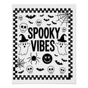 Gruselige Retro-Halloween-Stimmung Poster